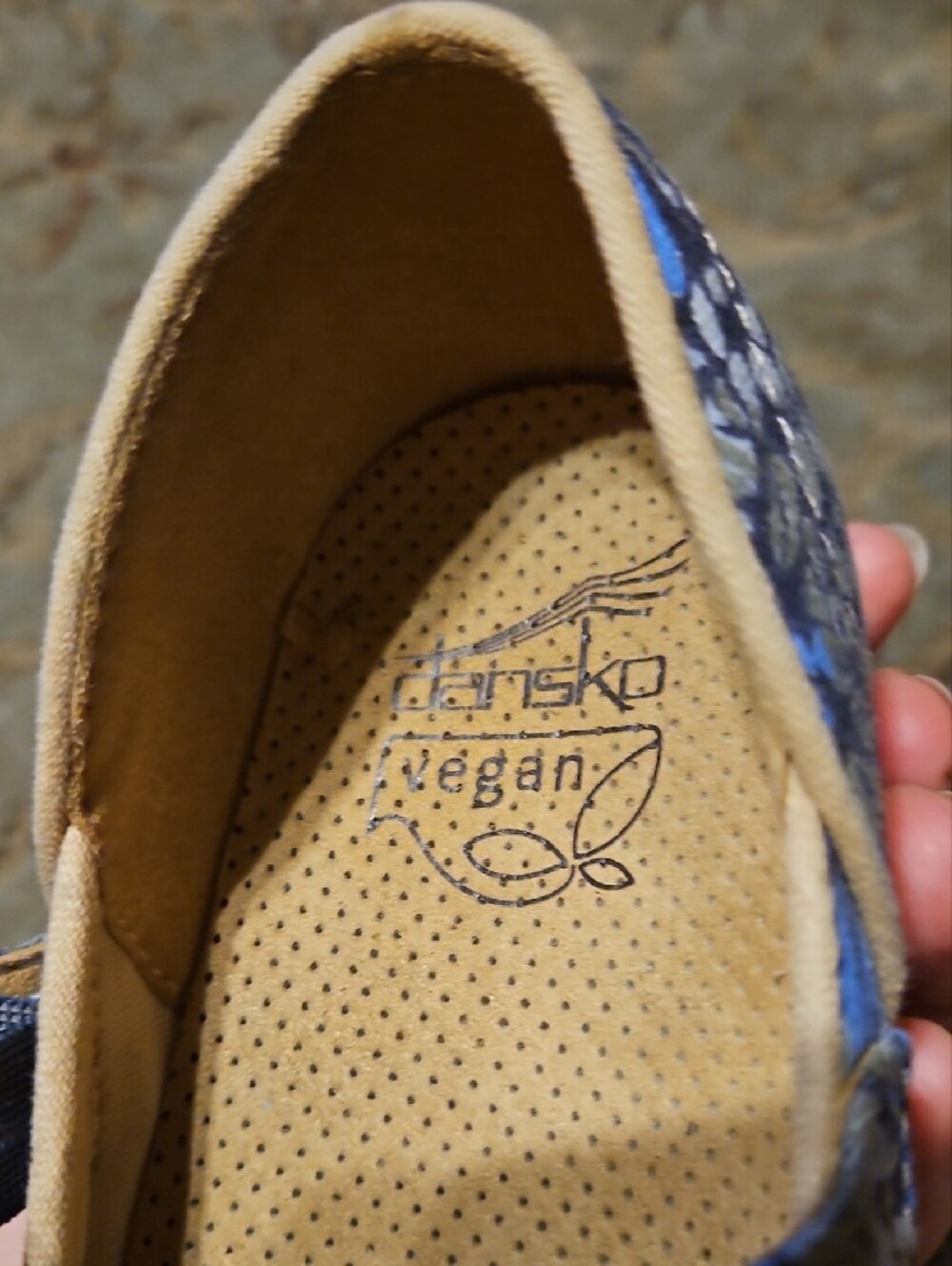 Vegan Mary Jane Kids Shoes in Blue Floral - Picture 5 of 7